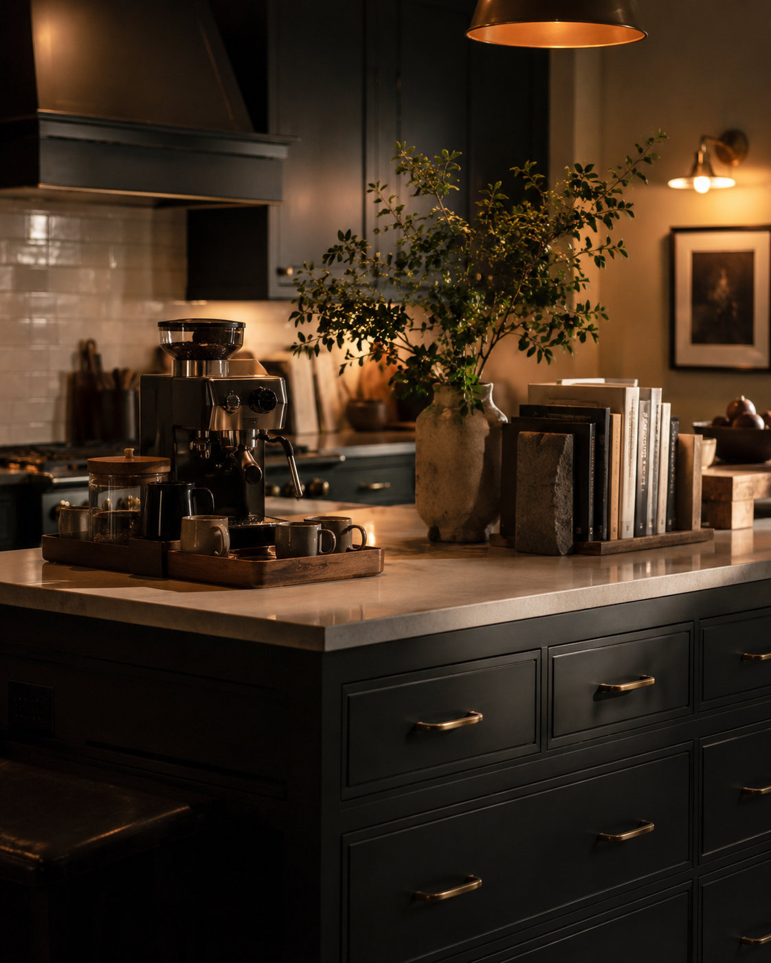 Coffee setup in kitchen