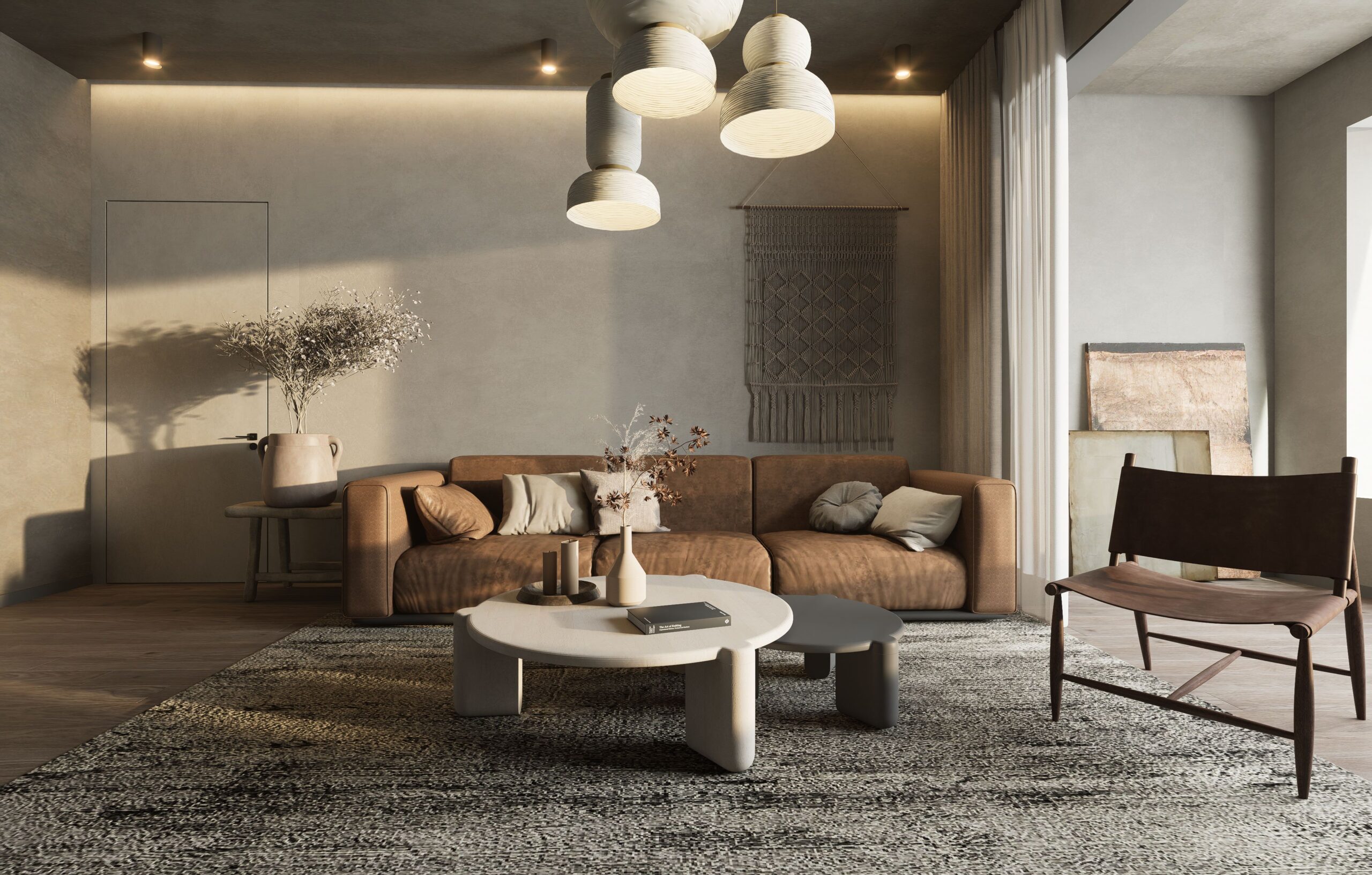 How natural light beautify the wall of living room
